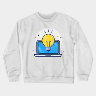 Laptop with lamp cartoon Crewneck Sweatshirt